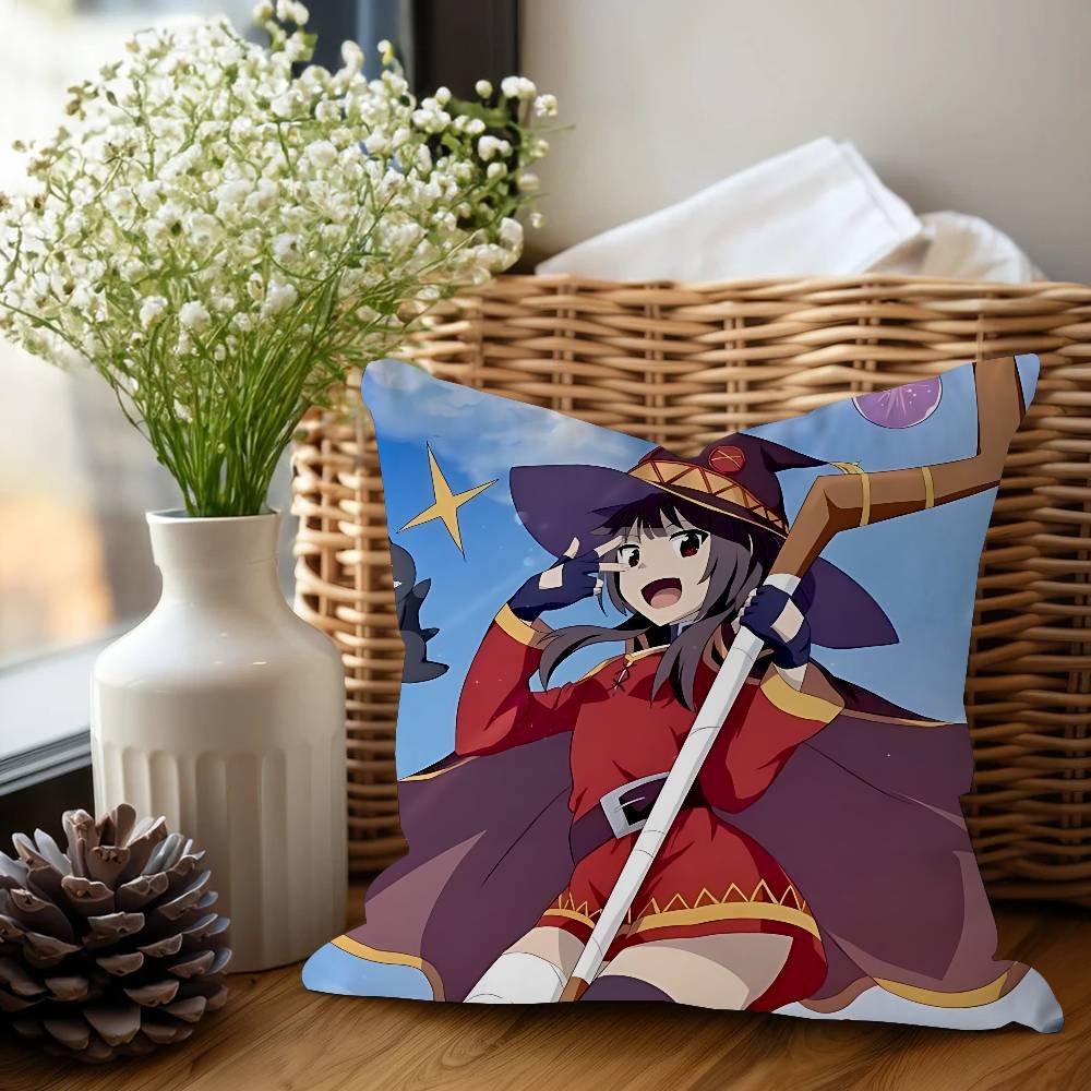 Konosuba-Anime-M-Megumin Personalized Pillow Cover Kids Bedroom Wild Party Decor Pillowcase Kid Birthday Shower Gift