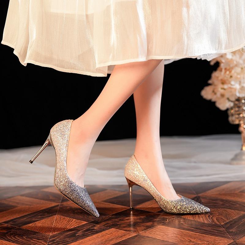 Летние высокие каблуки с градиентом — фото 5