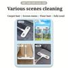 Magic Window Cleaning Brush for Screen Windows/Glass, Pet Hair Remover - Reusable Household Tool with Extendable Double Rods (Adjustable Length)