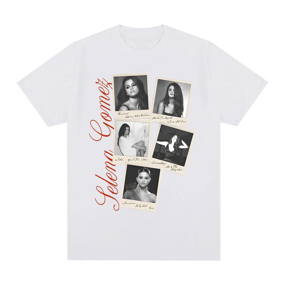 REVIVAL POLAROID T-SHIRT  Selena Gomez  Fashion Vintage New 100%cotton Tops Goth Grunge O-neck High Quality Female/Male Tshirt