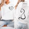 Love Heart Cat Fashion Teen Sweatshirt Fleece Autumn Winter Female Hoodies Hooded Sweatshirts Womens Cat Lover Sporwear  Tops