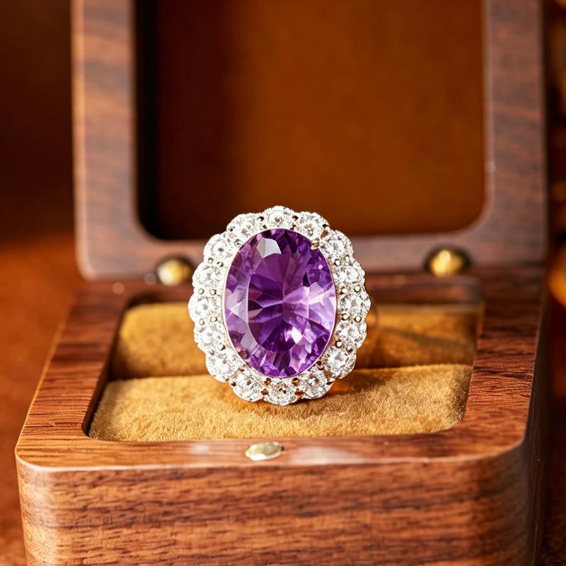 Large Carat Natural Amethyst & Citrine Millennial Cut Necklace In S925 Sterling Silver