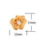 2026 Retro Artistic Flower Pearl Stud Earrings - Matte Gold Textured Petal Zircon Inlaid Earrings for Women Niche Design Jewelry