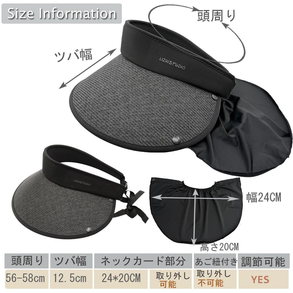 Wide Brim Sun Straw UV Neck Chin Sweat Quick Small Face Outdoors [IFSUN] Women's Visor, Hat, UPF+50 Protection, Cover, Strap, Absorbent, Drying,