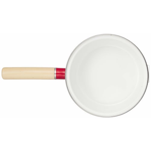 Wahei Freiz Enamel Saucepan, Pot-au-feu, Jam, 16cm, Red, with Lid, Induction Compatible, Rubani RA-9788, Red x Black