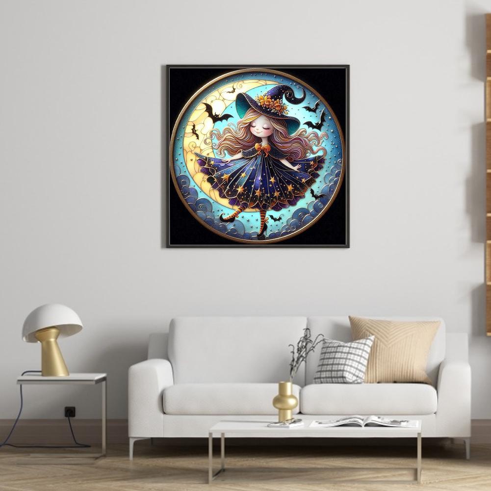 Witch Printed Cross Stitch Kit DIY 11CT Embroidery Craft Set Home Decoration