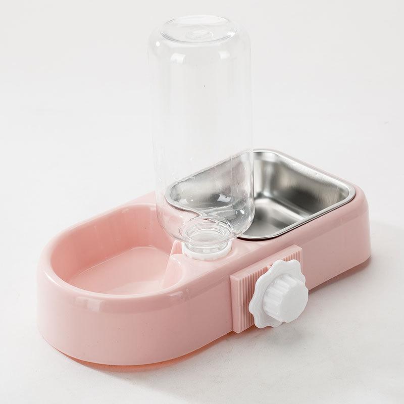 Pet hanging water dispenser double bowl non-wet mouth hanging cage cat feeding water drinking basin cat supplies