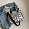 IELGY Large Capacity Handbag Fashion Solid Color Diamond Tote Bag