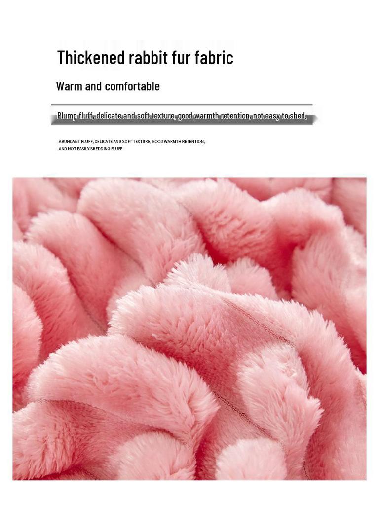 Hautfreundliches doppelseitiges Fleece-Spannbettlaken mit Kordelzug - Dickes Milchsamt Unifarbe Tagesdecke.