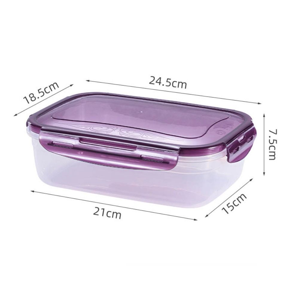 1PC Sealed Rectangular Refrigerator Storage Box Plastic Microwave-heated Lunch Boxes