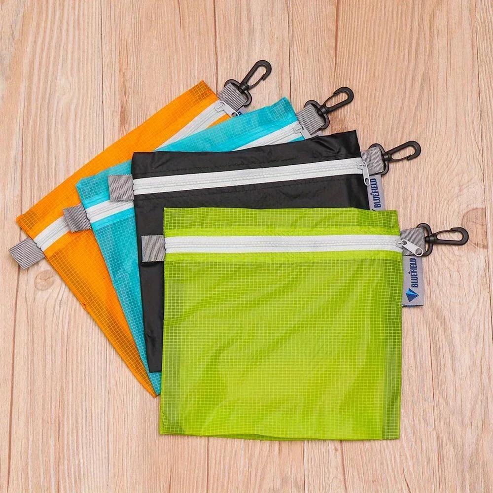 1PC Nylon Ultra Light Zipper Storage Bag Outdoor Organizer Backpack Rain Cover with Hook Waterproof Camping Hiking Swimming Bags
