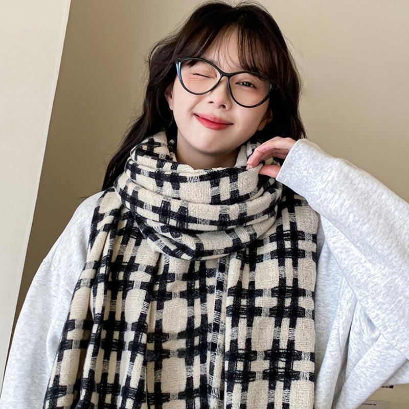 Autumn/Winter Style Women'S Scarf Korean Style Versatile Thickened Shawl Warm Neck Warmer