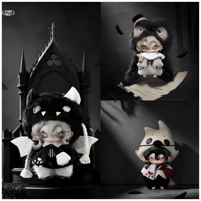 Moonin Dark Night Series Plush Blind Box 6-Pack Assortment Box (Approx. 15-20cm) Rotating Eyes, 6 Regular + 1 Secret, Halloween Gothic