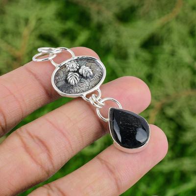 Thanks Giving Day Deal 925 Silver Black Tiger's Eye Gemstone New Pendant Jewelry