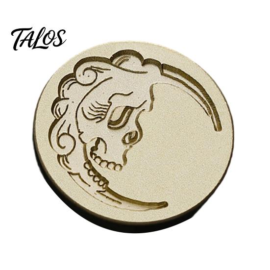 Suprimentos para Selagem com Cera Cabeça de Carimbo Gótico, Carimbo de Latão com Padrão de Caveira e Morcego Retrô, Estilo Punk para Decoração de Cartas Vintage