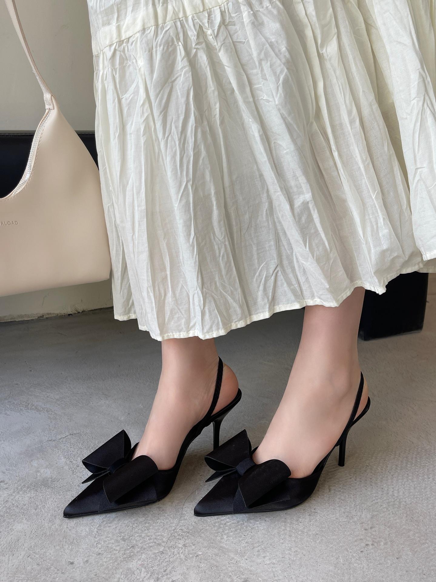 

Fashion Pointed Bow Strap Women S Sandals 43 чорний