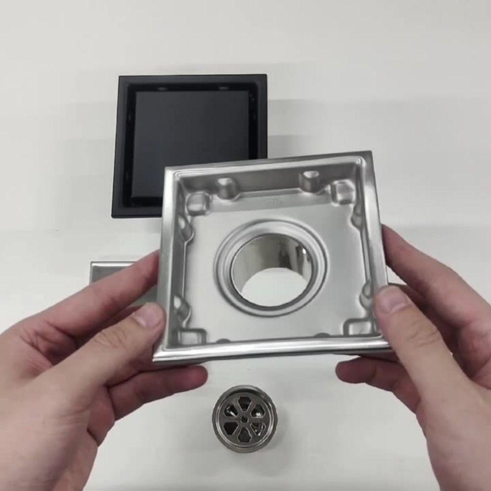 304 Edelstahl Großer Durchfluss Duschrinne Fliesen-Einsatz Duschabläufe Quadratischer Bodenablauf Küche