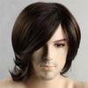 Synthetic Short Brown Wigs for Men Natural Straight Hair Breathable Adjustable Daily Man Wig with Bangs Cosplay Party Male Wig