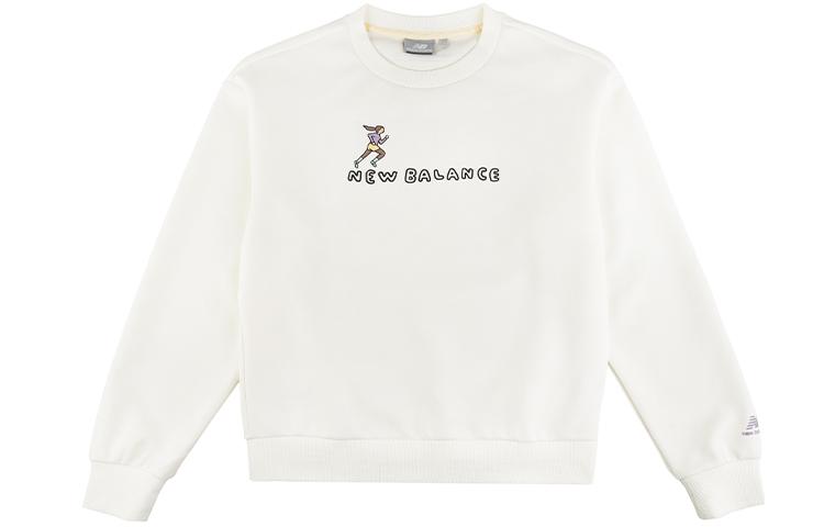 New Balance Sweatshirts Women s White Crew Neck Moderate Regular NCA47012-IV XL