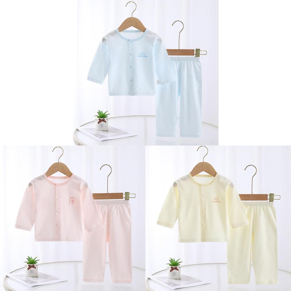 Baby Summer Cotton Pajamas Set With Antibacterial Fabric For Newborns