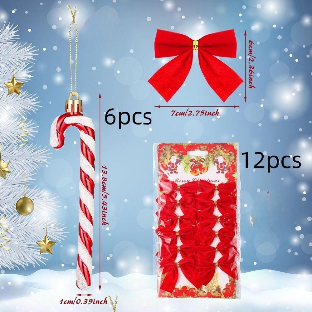 Glitter Christmas Tree Decorations Bows DIY Ornaments Christmas Party Decor Bowknot Design Hanging Decorations Kids Decoration