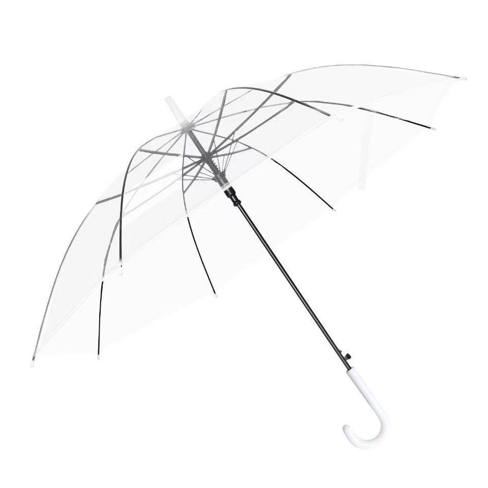 Eco-Friendly Semi-Automatic White Transparent Umbrella for Tourism & Supermarkets, Available from 20 Pieces. 58CM*8K прозрачный белый