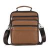Men's Genuine Leather Vertical Crossbody Bag - Large Capacity, Top Layer Cowhide, Casual Outdoor Shoulder Bag