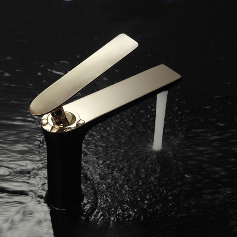 Bathroom Under Counter Basin Splash-proof Faucet Nordic Light Luxury Above Counter Wash Basin Full Copper Cold Faucet Bathroom Cabinet