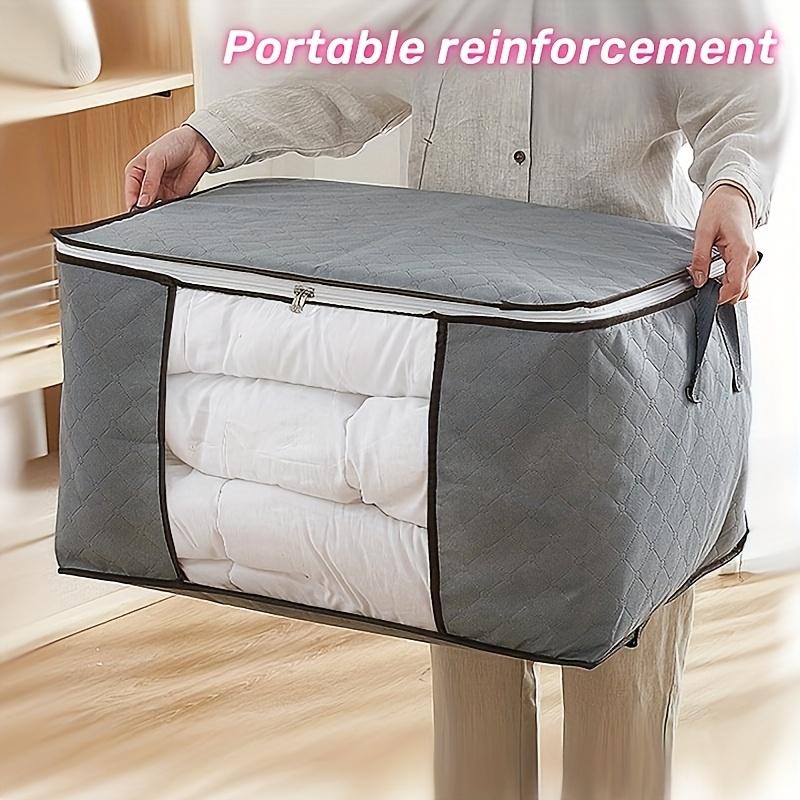 1pc Quilted Clothes Storage Bag with Clear Window - Dustproof,  for Moving, Packing, and Organizing Towels and Linens, Clothes Organizer Storage