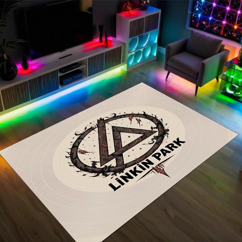 Linkin Park Design Crystal Velvet Carpet Cozy Non?Slip Printed Rug For Bedroom Living Room Entrance