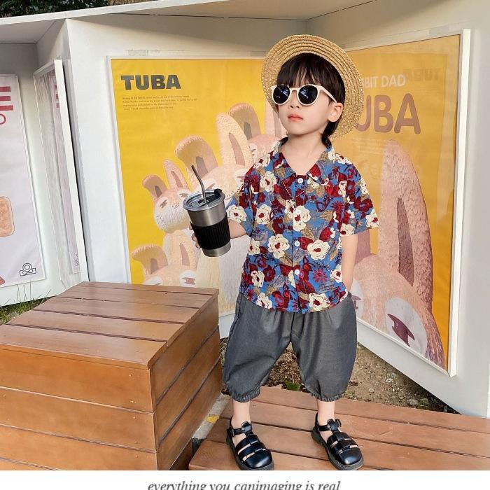 Boys Summer Short Sleeve Shirt Hong Kong Cool and Stylish Top