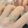 Trendy Light Luxury Octagon Pink Diamond Ring Women Simple Versatile Fanta Color High Carbon Yellow Zirconia Engagement Ring