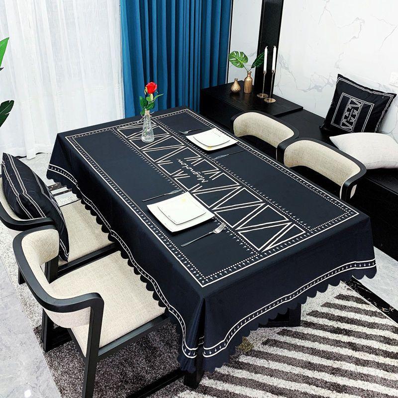 Față de masă în stil minimalist, artă din țesătură, impermeabilă, rezistentă la ulei, lavabilă, măsuță de cafea de uz casnic Față de masă dreptunghiulară