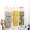 3 Pockets Wall Door Closet Home Hanging Storage Bag Linen Fabric Organizer Pouch