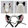 Damen Katzenohr Spitzenkopfschmuck mit Schleife Liebliches Spitzen-Katzenohr-Stirnband Cosplay Engelskopfschmuck Foto-Requisiten