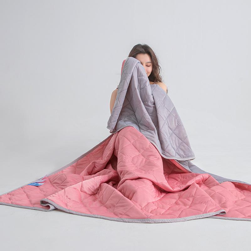 Summer Cool Quilt Cool Feeling Silk Ice Cream Summer Quilt Solid Color Printing Air Conditioning Quilt Household Machine Washable Summer Quilt
