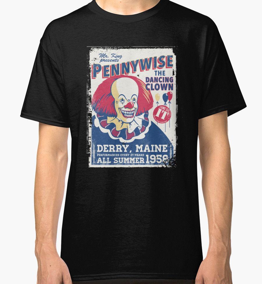 Creative Design The Dancing Clown Pennywise TShirt Summer Cotton Short Sleeve ONeck Unisexs T Shirt New S3XL