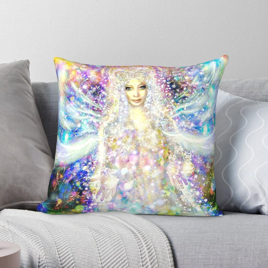 Guardian Angel Of Light Square Pillowcase Polyester Linen Velvet Creative Zip Decor Home Cushion Cover Wholesale