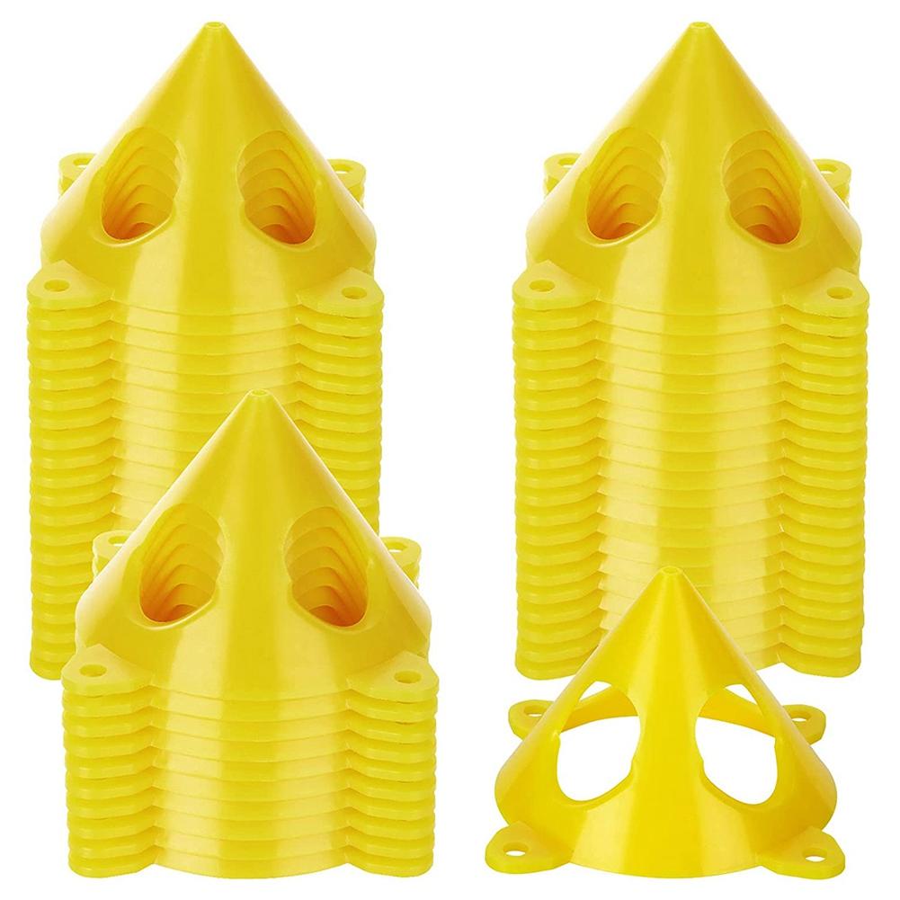 A20F-50 PCS Yellow Cone Canvas And Cabinet Door Risers, 3.5Inch X 2Inch Pyramid Stands, Acrylic Painting Support Stands