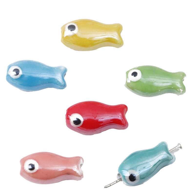 10-30Pcs Ceramic Printed Small Fish Beads For Jewelry Making DIY Charms Bracelet Necklace Crafts