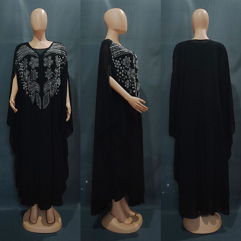 Indonesia Middle East Amazon Robe Europe and America Cross Border Length Dress New Arrival Gown Plus Size Sequin Embroider Dress