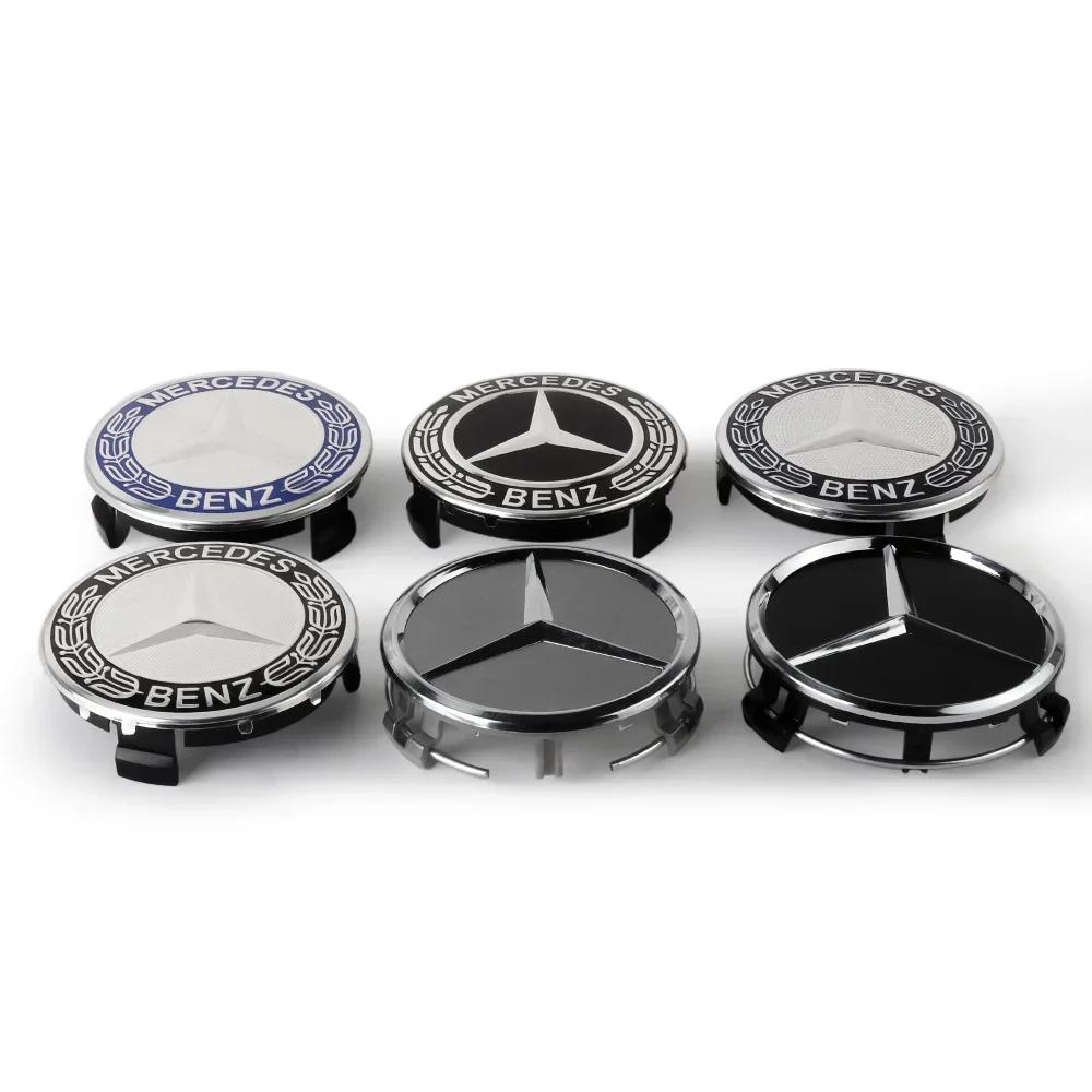 4pcs 75mm Car Wheel Center Caps Hub Caps For Mercedes Benz W176 W177 W204 W205 X156 X253 W117 W166 A C E CLA CLK GLE GLA GLC GLK KIY7