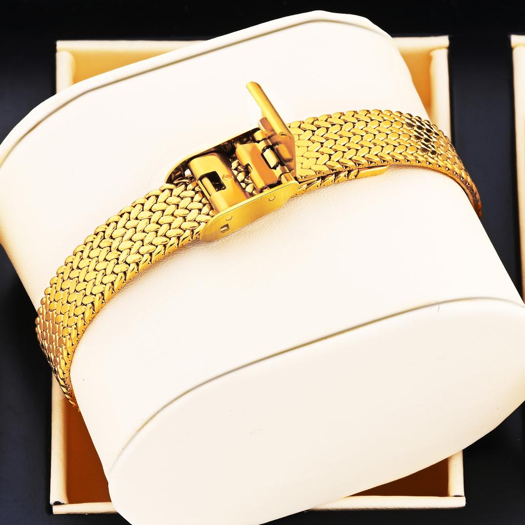 YaLaLuSi Damen Luxus Gold Diamant Zifferblatt Quarz Uhr Schlankes Netzarmband Elegante Damen Kleid Armbanduhr