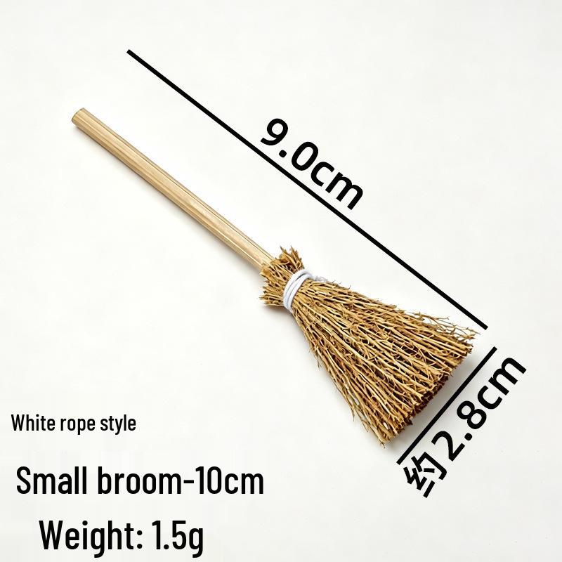 Handmade Mini Broom Halloween Party Decoration for Dollhouse Scenes