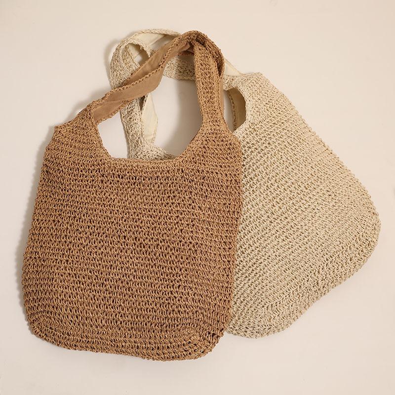 One New Large-capacity Shoulder Straw Woven Bag, Simple Straw Bag Woven Bag, Holiday Beach Bag Casual Women's Bag
