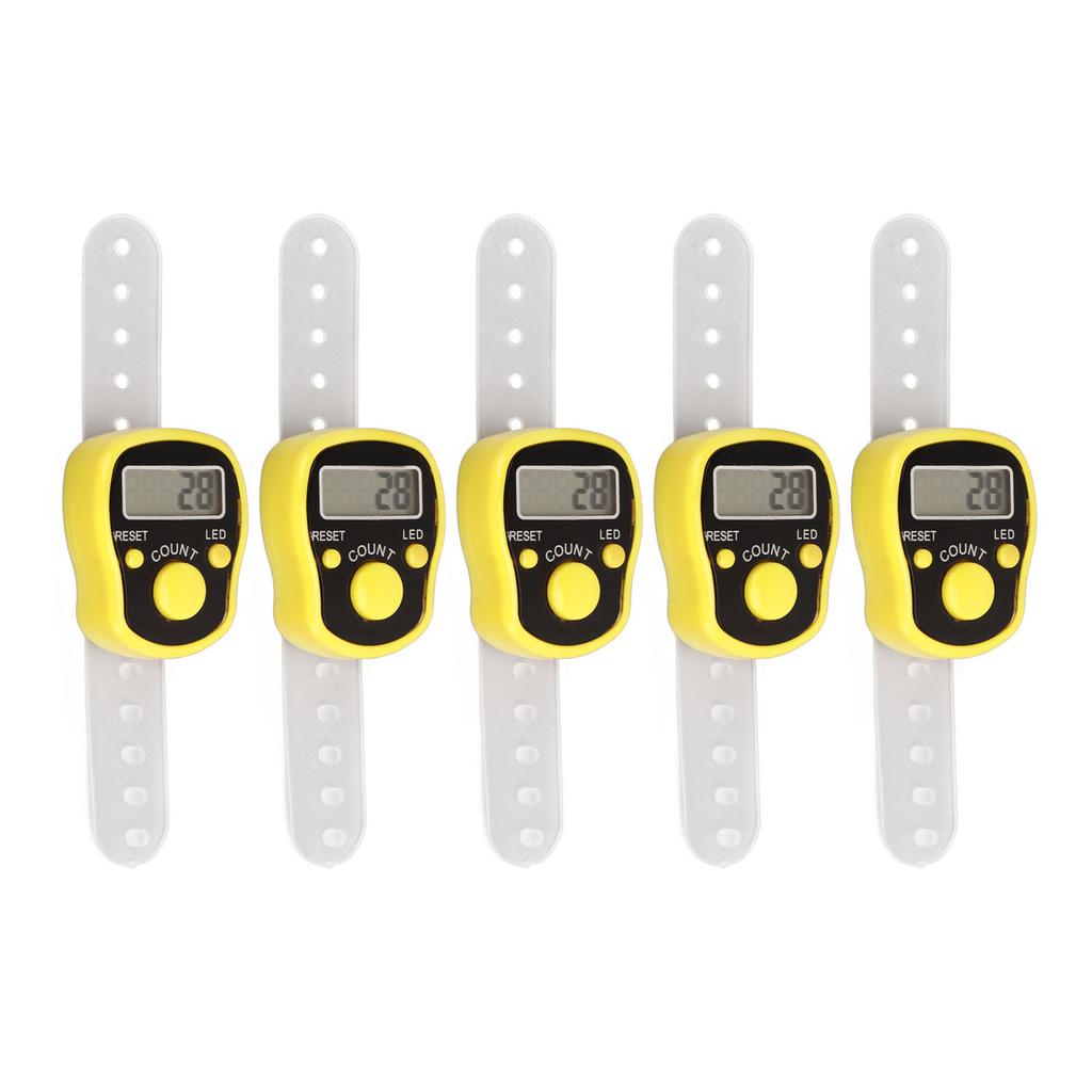 5PCS Finger Counter Adjustable Reset Button 5 Digit Number Hand Tally Counter for Prayer Religious Activities