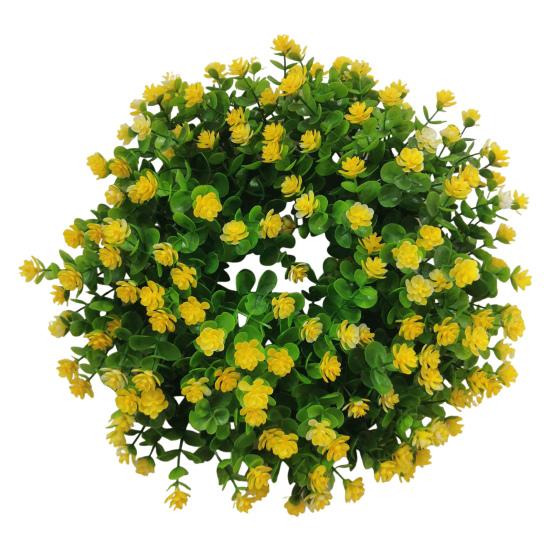 Spring Summer Wreath for Front Door Artificial Wildflowers Wreath with Eucalyptus Leaves for Indoor Outdoor Wall Porch Farmhouse Home Decor