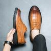 Fashion Men's Leather Shoes Designer Brand Party Nightclub Shoes Lace Up Casual Business Oxfords Point Toe Office Formal Fashion Trends