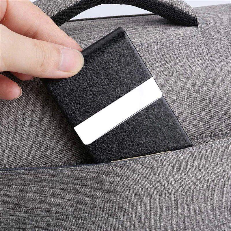 Portable Pu Leather Business Card Holder Available In Multiple Colors Suitable For Both Men And Women