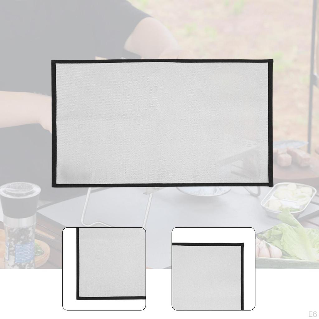 Fire Mat Fireproof Heat Insulated Under Grill Pad Fireplace Protector for Tabletop Outdoor